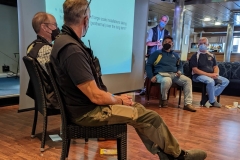 Adventure Canada - Staff discussion over environmental issues, Marc St-Onge, Scott McDougall,  Jason Edmunds &  James Ruffan