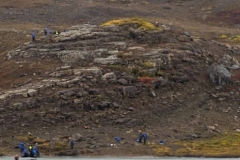 Nunavut, Port Epworth - Stromatolites (Fossil  bacterial colonies) lived bottom of shallow warm  seas)  1.9 billion  hrs ago