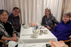 Ocean Endeavour - Dining room - Geri, Robert, Kathleen, Anne & missing Nick (Covid-19 )
