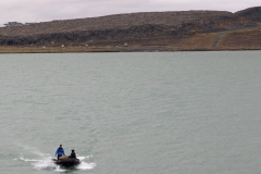 Nunavut, Kugluktuk (Coppermine) - Busy Zodiacs transferring all luggage & passengers to shore