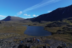 Drone  - Disko Bay,  small lake after a hilly climb