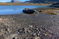 Greenland, Disko Bay - Green stool was a help in & out of Zodiac