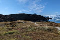 Greenland, IIalissat - Sermeq Kujalleq Glacier & Icefields -  Boardwalk, looking  back