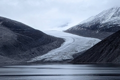 Canada, Nunavut - Baffin Island, Icy Arm Fjord - “Shrinking “ glacier (sides &  water’s edge)