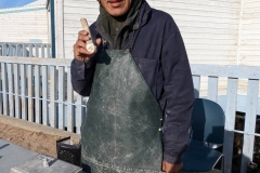 Nunavut, Mitimattalik (Pond Inlet) - Visitor Centre -  Billy Merkosak’s sculpture  ( He’s  off caribou hunting  )
