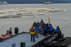Greenland, Kangerlussuaq Fjord - Fishing boat & Zodiacs to our ship