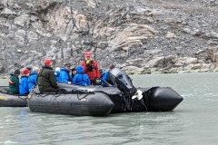 Greenland, Kangerlussuatsiaq - Our Zodiac stalled, had to transfer to another