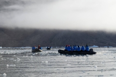 Nunavut, Devon Island - Lancaster Sound, Croker Bay - Zodiac In Icefields