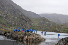 Greenland, Assaqutag - Suspension bridge - Couple from ship got engaged here
