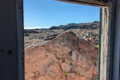 Nunavut, Somerset Island, Hudson Bay Co., Fort Ross - Manager’s House - Pink  Granite with Blue quartz & Orange Lichen