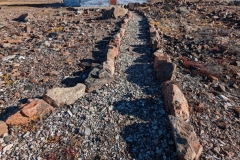 Nunavut, Somerset Island, Hudson Bay Co., Fort Ross - Manager’s House - Abandoned, ice  constantly chocked Strait