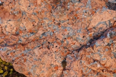Nunavut, Somerset Island, HBC Station - Pink Granite, Blue Quartz, Orange Lichen