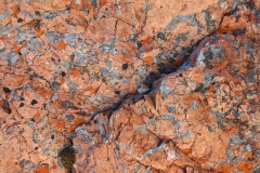 Nunavut, Somerset Island, Fort Ross - Pink Granite, Blue Quartz, Orange Lichen